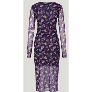 Floral Maxi Dress with Sheer Overlay